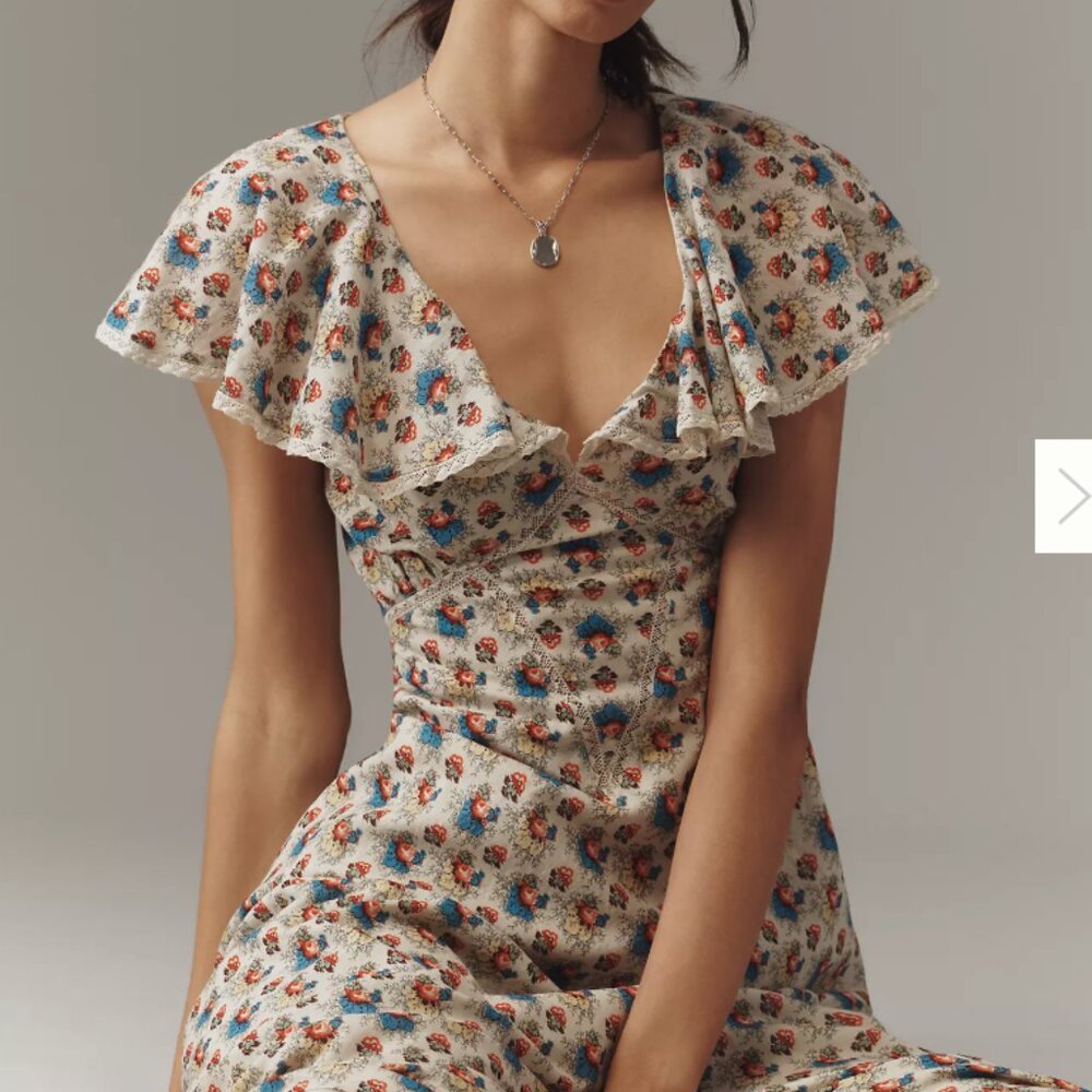 Eloise V-Neck Ruffle Midi Dress